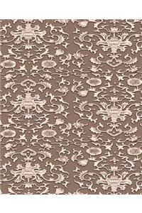 School Composition Book Light Brown Asian Damask