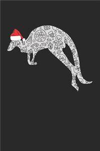 Christmas Notebook 'Kangaroo with Santa Hat' - Christmas Gift for Animal Lover - Santa Hat Kangaroo Journal