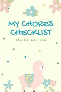 My Chores Checklist Daily Duties