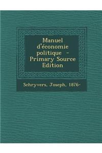 Manuel d'économie politique
