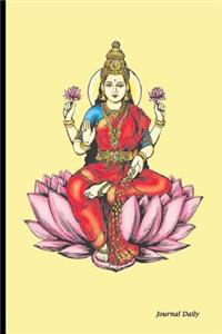Journal Daily: Goddess Lakshmi, Lined Blank Journal Book,150 Pages,6 X 9 (15.24 X 22.86 CM) Reliable Journal, Durable Softcover, Good