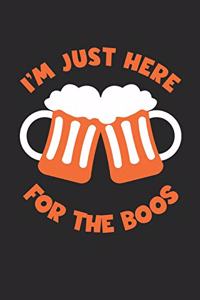 Halloween Notebook - Just Here For The Boos Journal - Cute Halloween Gift - Boo Diary