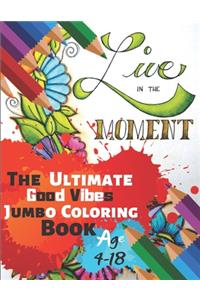 Live In The Moment The Ultimate Good Vibes Jumbo Coloring Book Age 4-18