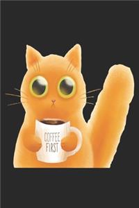 Cute Funny Orange Coffee Cat Caffeine