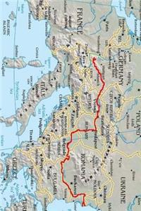 Map of the Danube River Path in Europe Journal