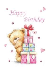Happy Birthday: Notebook, Journal, Dairy, 185 Lined Pages, Cute Teddy Bear Themed Birthday Gifts for Men or Women, Son or Daughter, Mom or Dad, Grandpa or Grandma, Best Friend, Co-Worker, Book Size 8 1/2 X 11