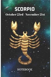 Scorpio October 23rd to November 21st Notebook