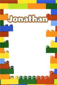 Jonathan: Personalized Building Brick Journal, Diary Notebook, Log Featuring 120 Pages 6x9