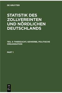 Thierzucht, Gewerbe, Politische Organisation