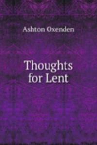 Thoughts for Lent