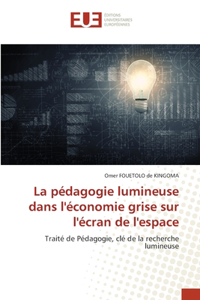 La pédagogie lumineuse dans l'économie grise sur l'écran de l'espace