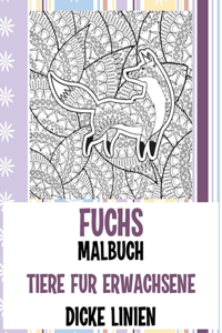 Malbuch - Dicke Linien - Tiere für Erwachsene - Fuchs