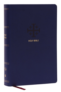 NKJV, End-of-Verse Reference Bible, Personal Size Large Print, Leathersoft, Blue, Red Letter, Thumb Indexed, Comfort Print