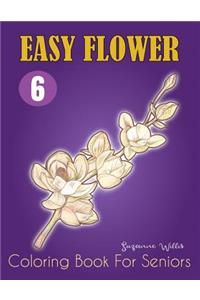 Easy Flower Coloring Book for Seniors
