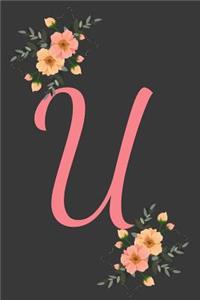 U Initial Monogram Dot Grid Notebook Journal