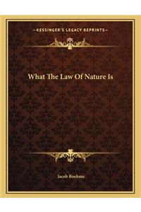 What The Law Of Nature Is