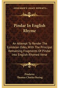 Pindar in English Rhyme