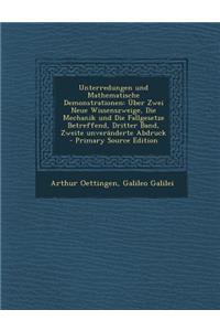 Unterredungen Und Mathematische Demonstrationen