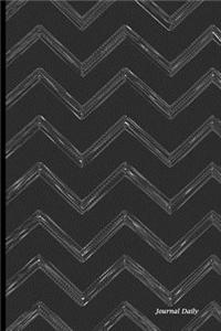 Journal Daily: Black Chevron Neuvo, Lined Blank Journal Book, 6 X 9, 150 Pages, Paperback,6