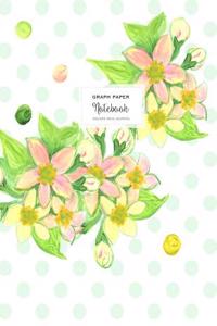 Graph Paper Notebook - Square Grid Journal: Mint & Pink Floral, Soft Cover, Extra Large 8.5 X 11