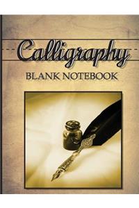 Calligraphy Blank Notebook: Hand Lettering Book 8.5x11 50 Pages Calligraphy Lined Paper Glossy Cover Finish