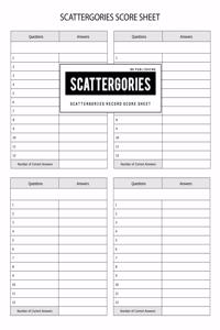 BG Publishing Scattergories Score Sheet