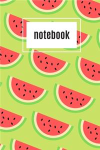 Watermelon print green notebook