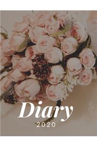 Diary 2020: Week To View Planner For Women: Pink Floral Bouquet Design Organiser