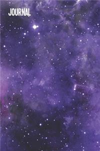 Journal: 105 Undated Pages: Purple Night Starry Sky: Paperback Matte Cover