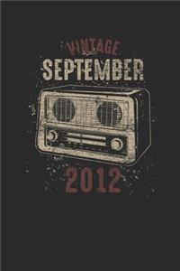 Vintage September 2012: Small Lined Notebook - Birthday Gift or Anniversary Gift Idea