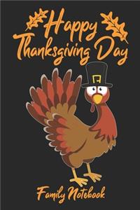 Happy Thanksgiving Day Family Notebook