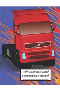 Half Blank Half Lined Composition Notebook
