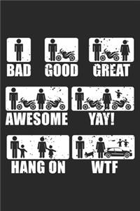 Bad Good Great Awesome Yay! Hang on WTF