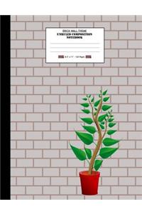 Brick Wall Theme, Unruled Composition Notebook. 8.5 X 11. 120 Pages