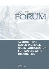Actions that could increase work participation for adults with disabilities.
