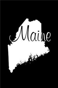 Maine - Black Lined Notebook with Margins
