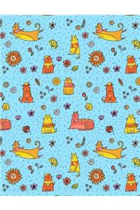 My Big Fat Journal Notebook For Cat Lovers Funny Flying Cats Pattern 2