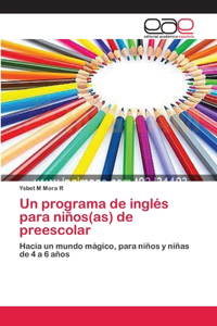 programa de inglés para niños(as) de preescolar
