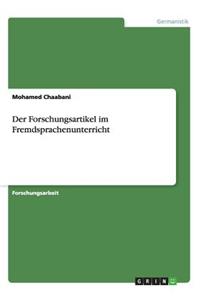 Forschungsartikel im Fremdsprachenunterricht