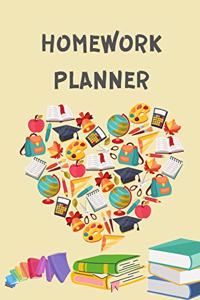 Homework Planner: Middle School or High School Student Planner for Academic Year 2020-2021 - Homework Planner Journal for Children - Assignment Planner