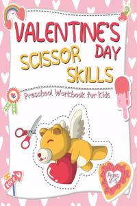 Valentine's Day Scissor Skills Preschool Workbook for Kids