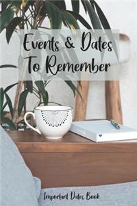 Events and Dates to Remember