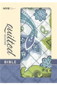 NIV, Quilted Collection Bible, Compact, Hardcover, Blue/Green Cloth