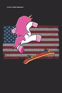 unicorn riding skateboard