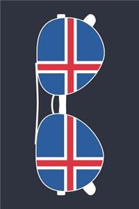 Iceland Notebook 'Iceland Sunglasses' - Holiday Planner - Icelandic Flag Diary - Iceland Travel Journal
