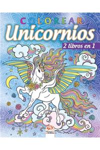 colorear unicornios - 2 libros en 1