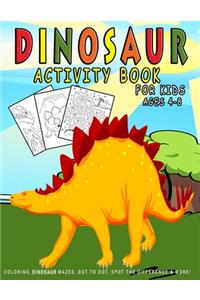Dinosaur Activity Book For Kids ages 4-8
