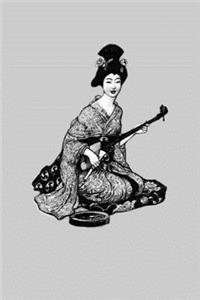Bijin Geisha with Shamisen Music Japanese Themed Journal
