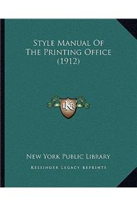 Style Manual Of The Printing Office (1912)