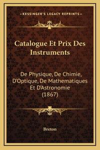 Catalogue Et Prix Des Instruments